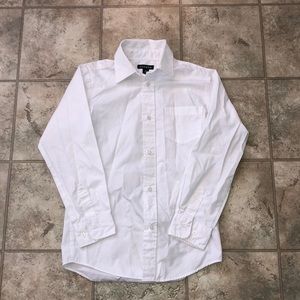 Girls white button down long sleeved shirt
